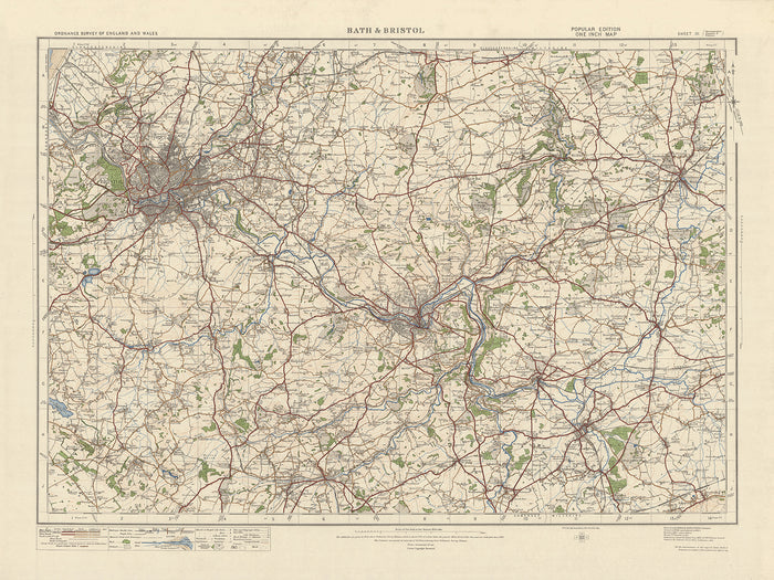 Old Ordnance Survey Map, Sheet 111 - Bath & Bristol, 1925: Chippenham, Trowbridge, Corsham, Melksham, Cotswolds AONB
