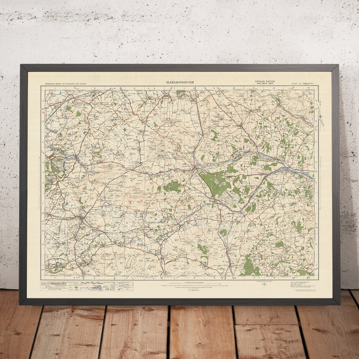 Old Ordnance Survey Map, Sheet 112 - Marlborough, 1925: Calne, Devizes, Hungerford, Lambourn, North Wessex Downs AONB