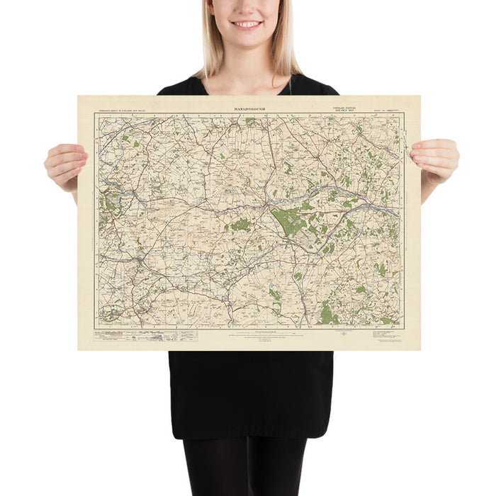 Old Ordnance Survey Map, Sheet 112 - Marlborough, 1925: Calne, Devizes, Hungerford, Lambourn, North Wessex Downs AONB