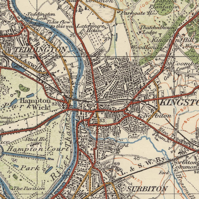 Old Ordnance Survey Map, Sheet 114 - Windsor, 1925: Woking, Farnborough, Slough, Bracknell, Richmond