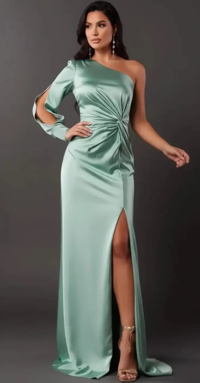 One-Shoulder Split Slim Dress Dream World