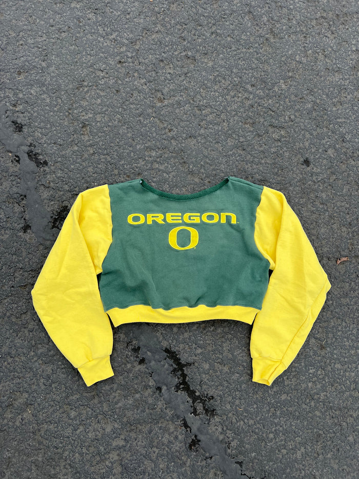 Oregon Ducks off the shoulder cropped crewneck - fits xs best