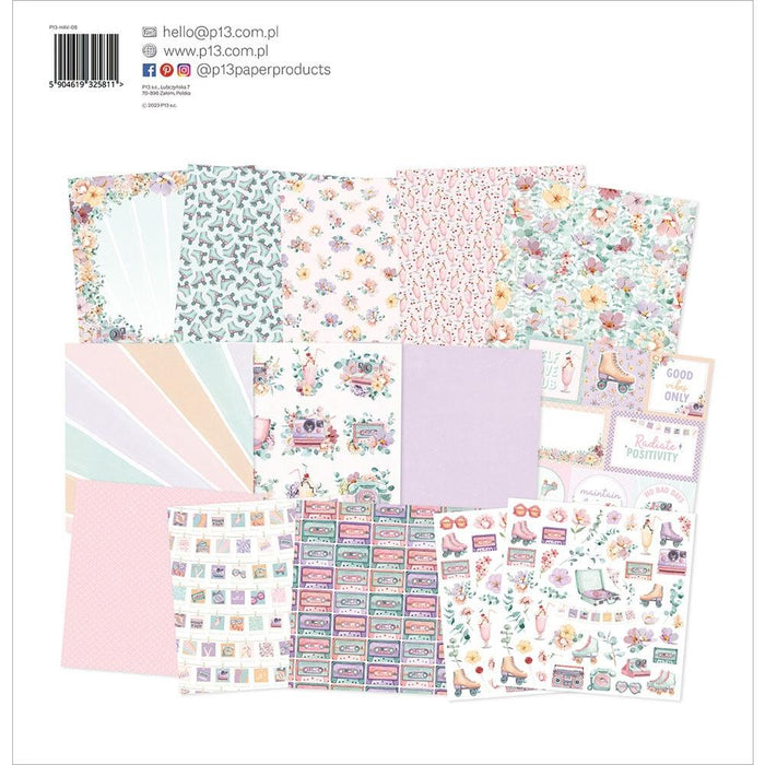 P13 - Double-Sided Paper Pad 12X12 - 12/Pkg - Have Fun. The perfect start to all your paper crafting projects! This package contains twelve 12x12 inch double-sided sheets in six different designs, plus two additional designs on the covers.  Available at Embellish Away Located in Bowmanville Ontario Canada.