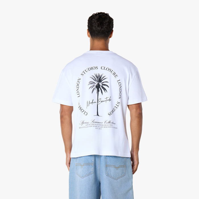 Palm Tree Modern Essential T-Shirt  |  White