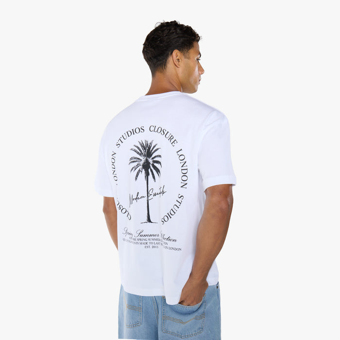 Palm Tree Modern Essential T-Shirt  |  White