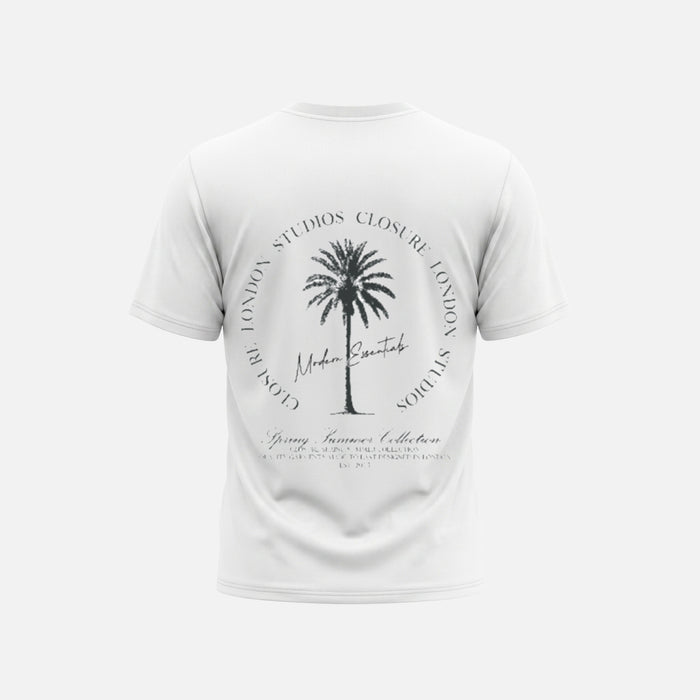 Palm Tree Modern Essential T-Shirt  |  White