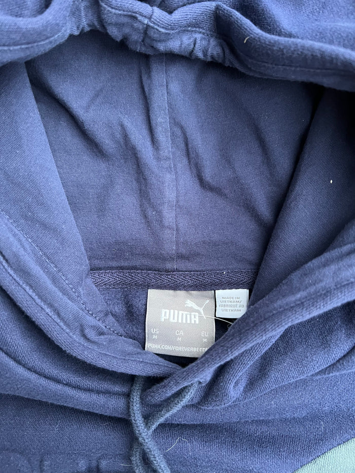 patchwork hoodie green blue grey