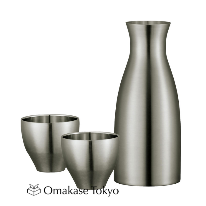 Peacock Tokkuri & Ochoko Sake Set 0.3L Stainless Steel Double-Walled Insulation