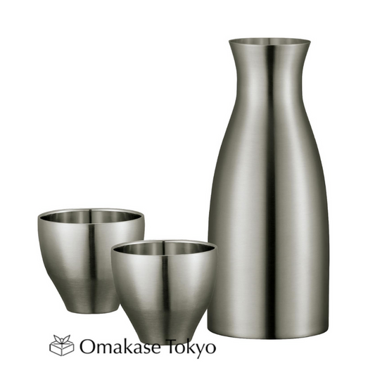 Peacock Tokkuri & Ochoko Sake Set 0.3L Stainless Steel Double-Walled Insulation