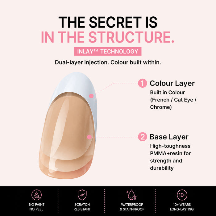 Pearl Aura | Medium Almond | SALON PRESS | INLAY TECHNOLOGY™