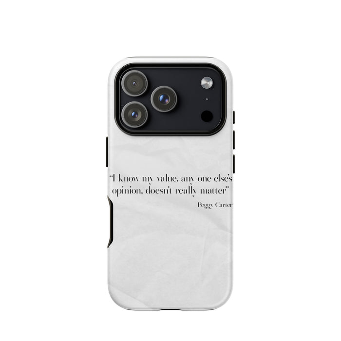 Phone case with a quote on a white background