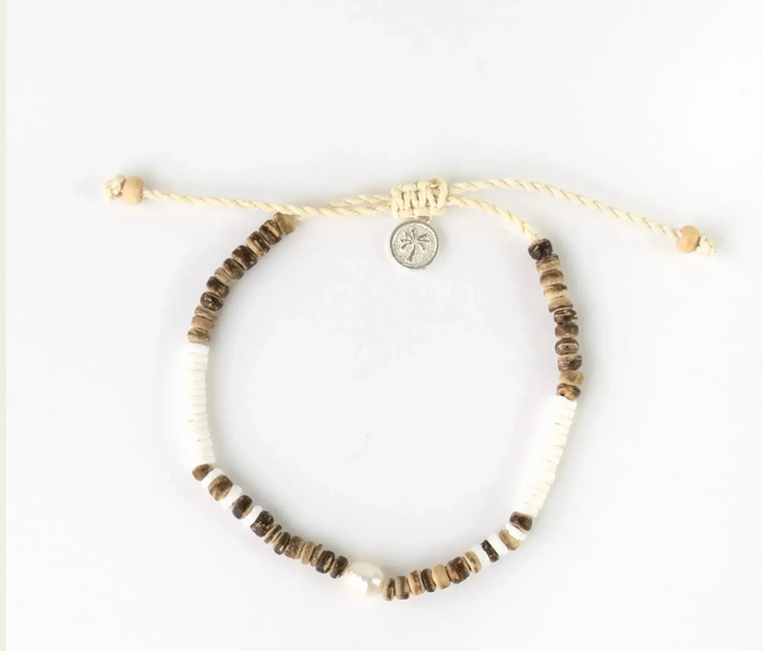 PINEAPPLE KAUAI PUKA SHELL & PEARL BRACELET -KALB-005