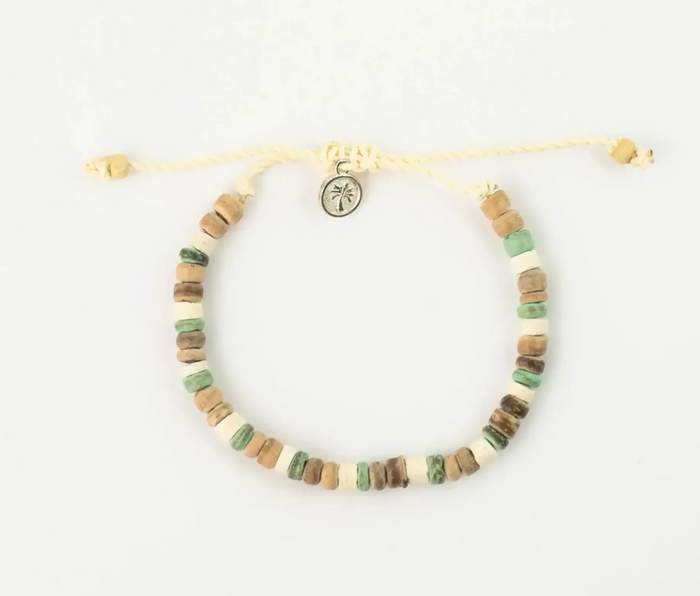 PINEAPPLE LAUT TURQUOISE & WOOD BEADED BRACELET - C0CBP-012