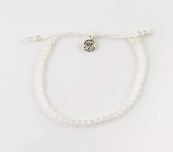 PINEAPPLE MARLEY GLASS BEADED ANKLET - GLWAP-003 - CLEAR