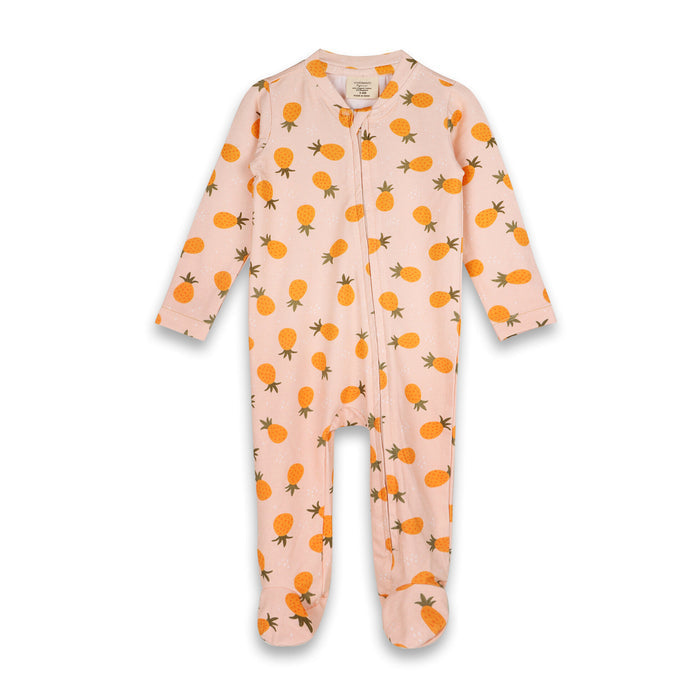 Pineapple Zipper Baby Footie (Organic Jersey)