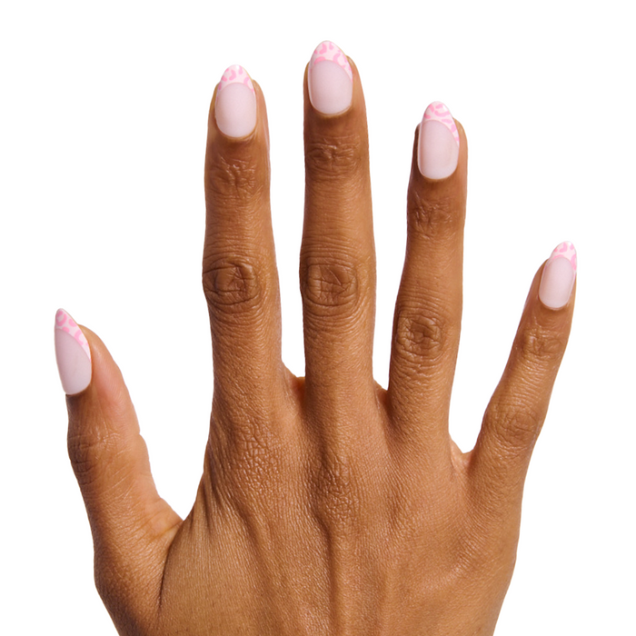 Pink Cheetah - Press-On | Medium | Almond medium almond press-on nails with a pink cheetah french tip for a chic manicure