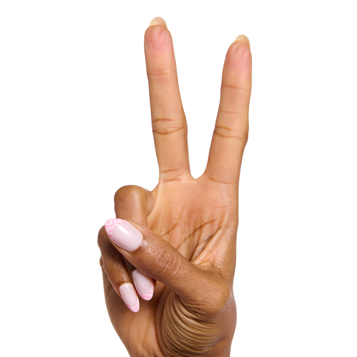 Pink Cheetah - Press-On | Medium | Almond pink press-on nails with cheetah-print tips for easy at-home manicure
