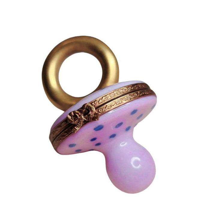 Rare Pink Pacifier Baby Box Porcelain Limoges baby limoges box babies maternity French Trinket Box