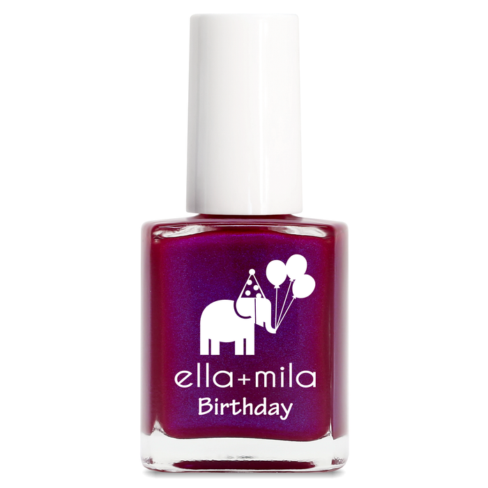 Pink Sapphire pink and iridescent purple nail polish bottle – ella+mila Birthday