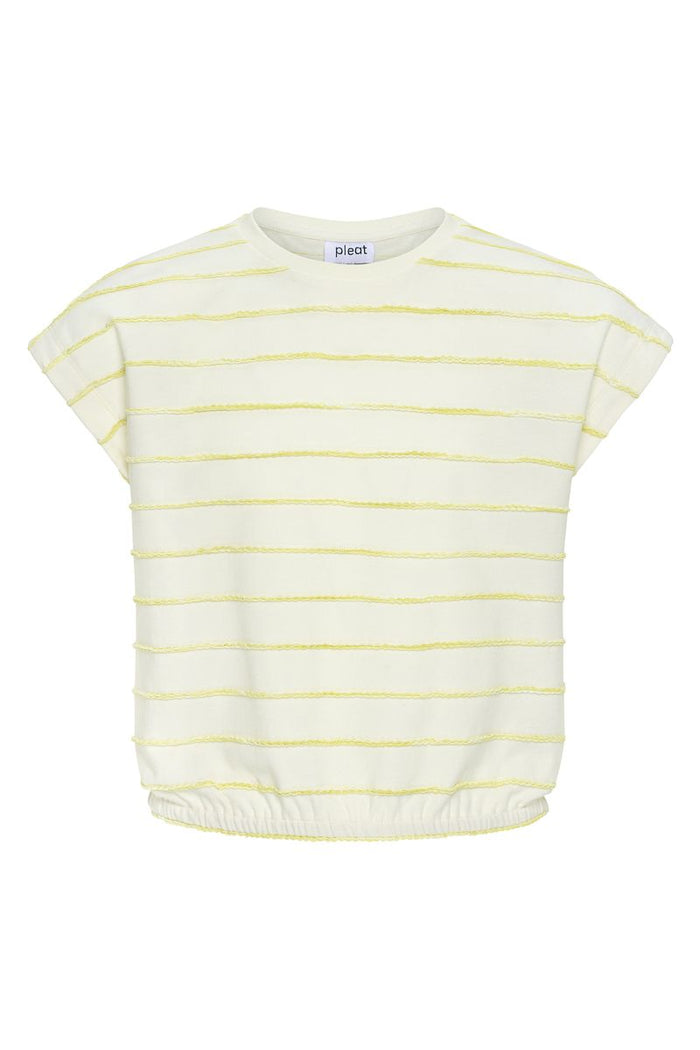 Pleat Hartley Top-Lime Stripe
