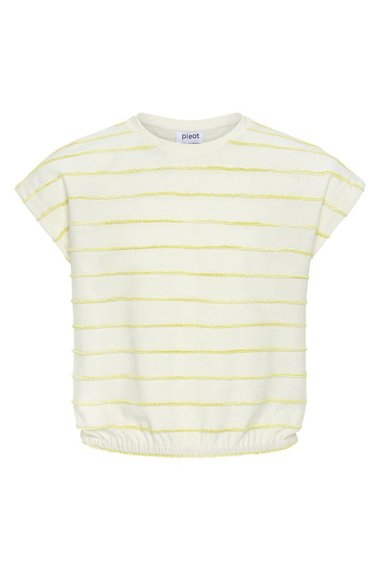 Pleat Hartley Top-Lime Stripe