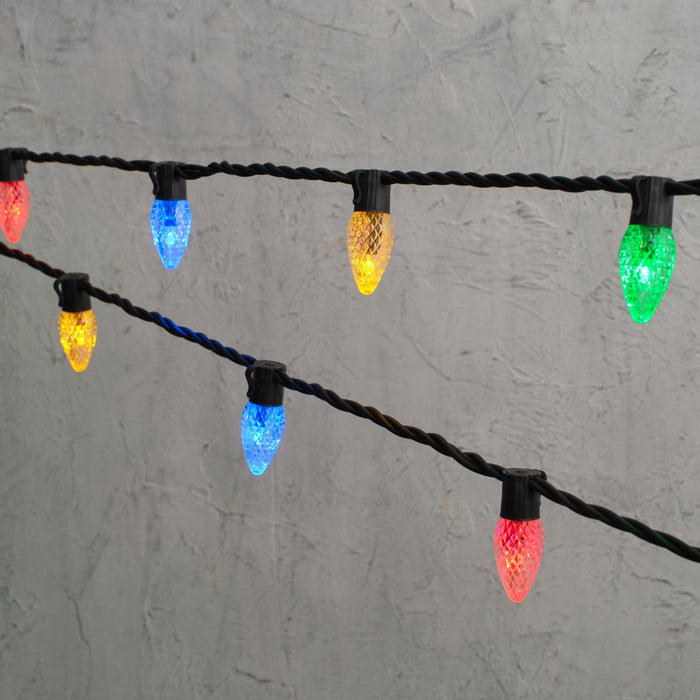 Plus Connect 20m 100 Multi Coloured Connectable C9 Fairy Lights Black Cable