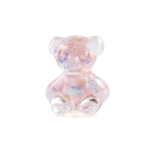 Pot of 5 Charms - Pink Glitter Teddybear   Naio Nails