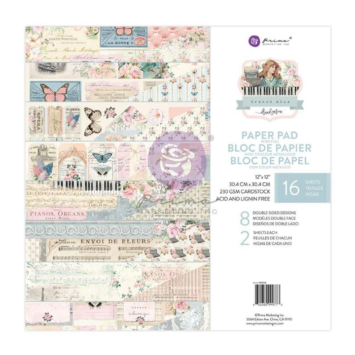 Prima Marketing - Double-Sided Paper Pad 12X12 - French Blue