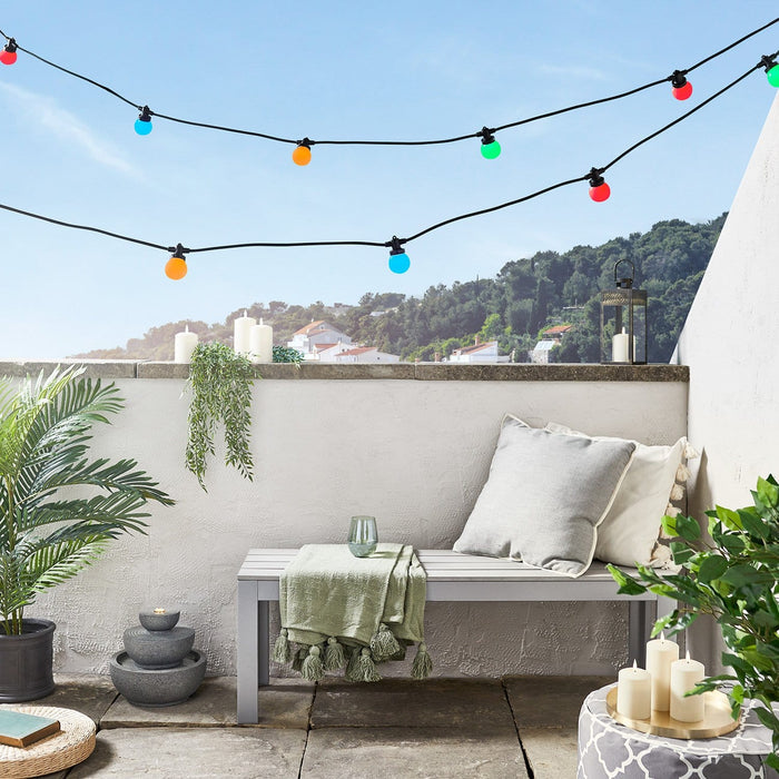 Pro Connect 10m 20 Multi Coloured Connectable Festoon Lights Black Cable