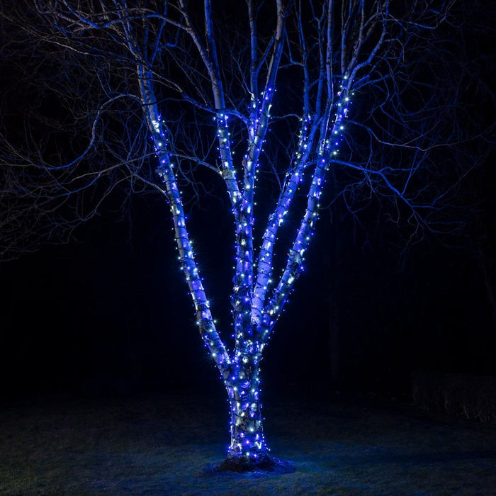 Pro Connect 35m 350 Blue & White Connectable String Lights Black Cable