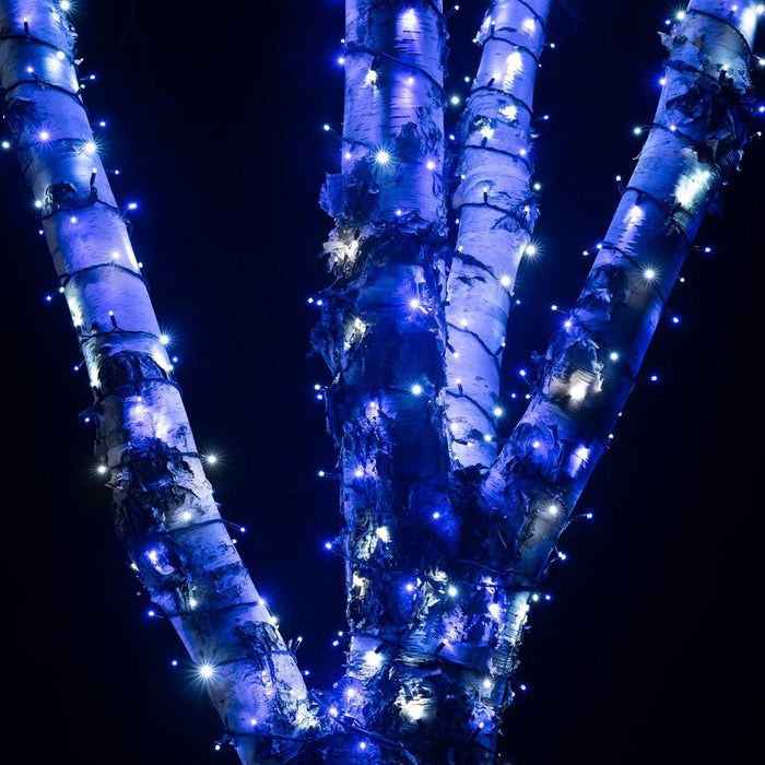 Pro Connect 35m 350 Blue & White Connectable String Lights Black Cable