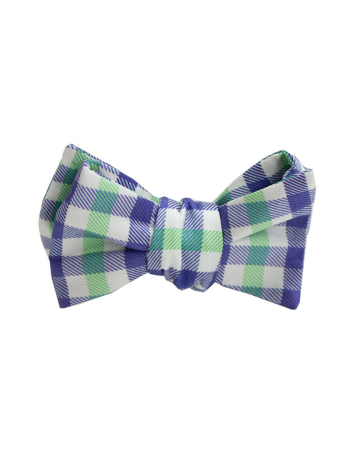 Properly Tied Navy/Green Check Bow Tie