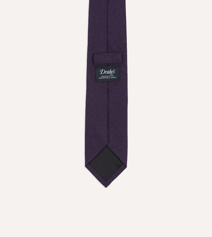 Purple Pure Cashmere Solid Tipped Tie