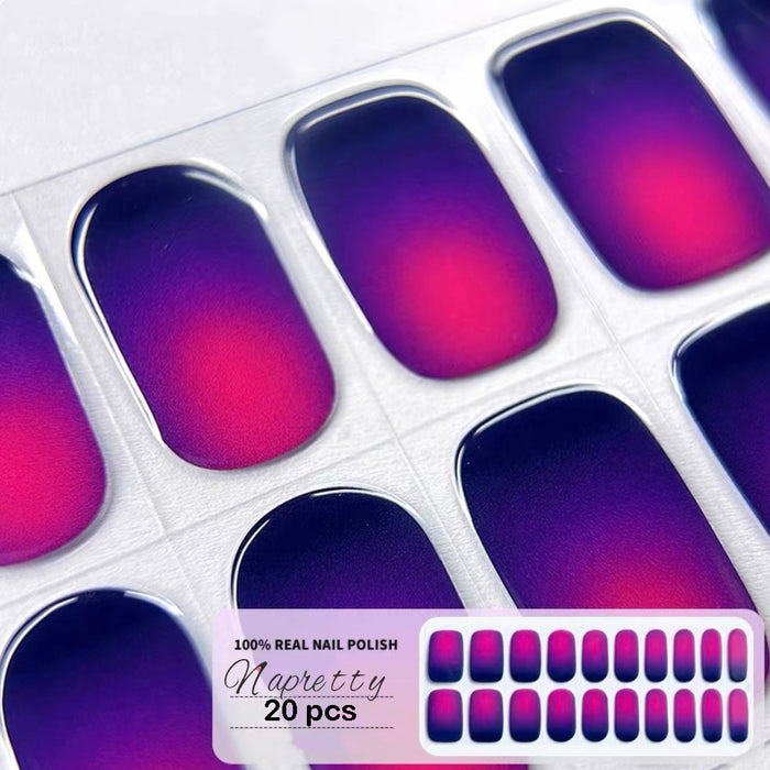 Purple to Black Ombre Glossy Gel Nail Stickers