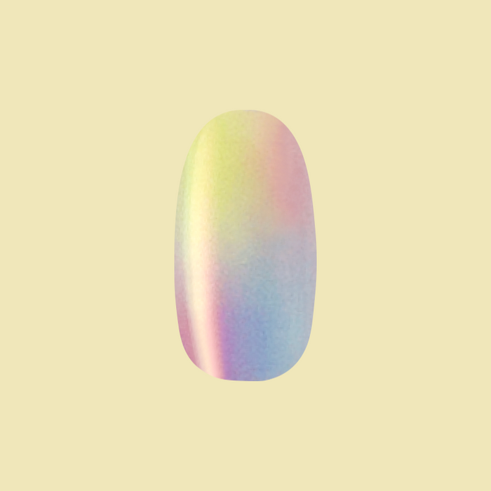 Rainbow Aura Chrome - Press-On | Short | Round soft rainbow gradient false nail for easy at home mani with glossy finish