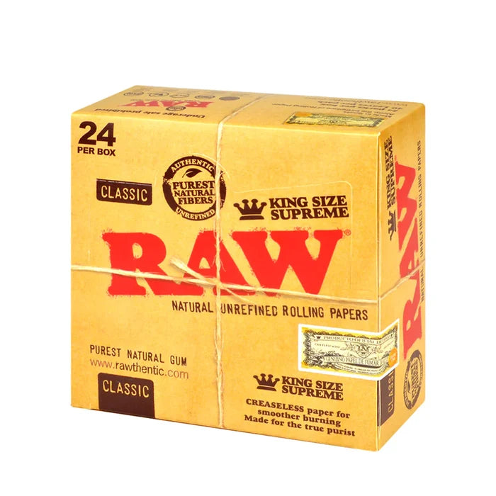 RAW | CLASSIC ROLLING PAPERS KING SIZE SUPREME | 24PK
