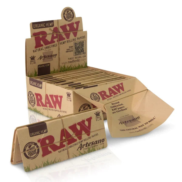 RAW | ORGANIC HEMP PAPERS ARTESANO KINGSIZE SLIM | 15PK
