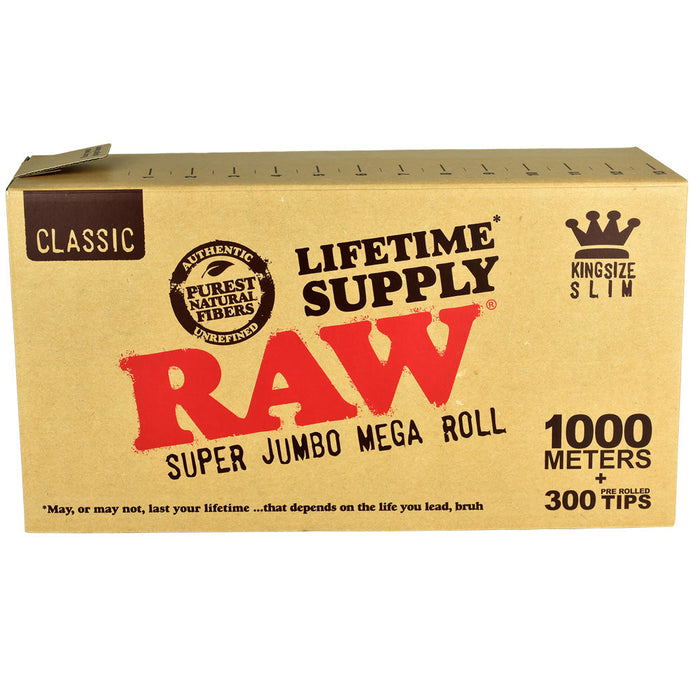 RAW PAPERS KS SLIM SUPER JUMBO MEGA ROLL