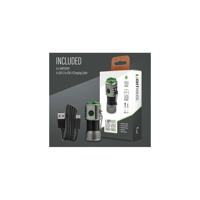 Rechargeable LED Nano Hand Torch 1000L