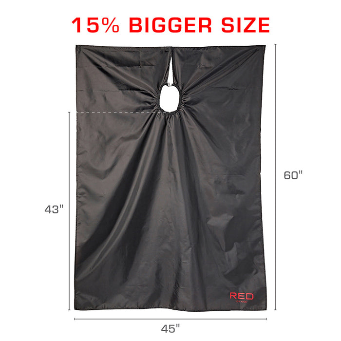 RED BEAUTY by KISS black all purpose salon cape 60x45 inch waterproof styling cape with neck opening