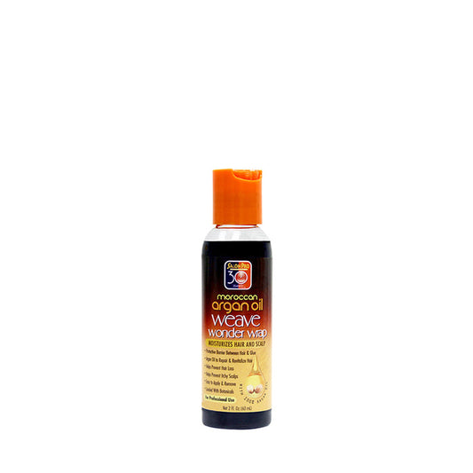 Salon Pro Weave Wonder Wrap Dark bottle of Moroccan argan oil treatment for weaves and extensions