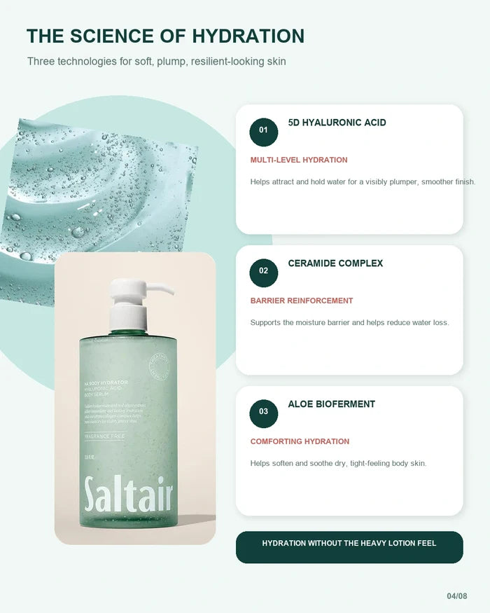 🌊 Saltair HA Body Hydrator Hyaluronic Acid Body Serum