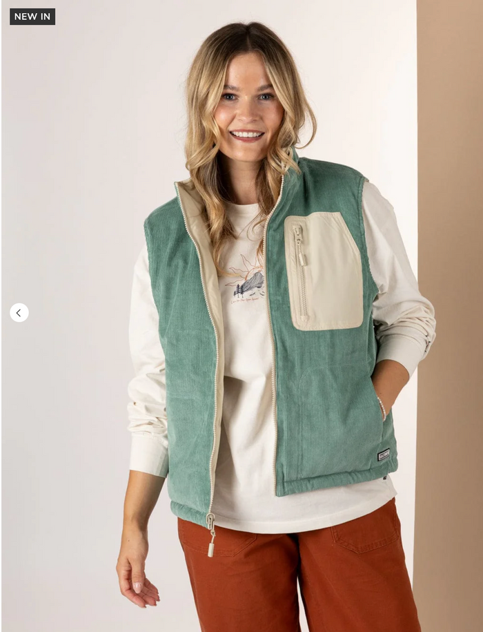 SALTROCK Myka -Womens Reversible Gilet - Blue/Cream