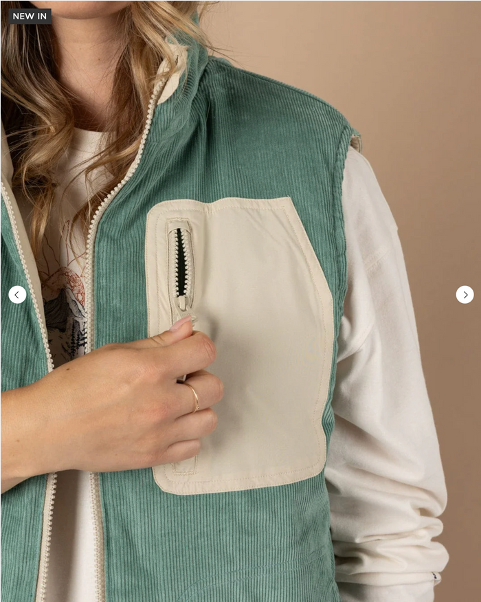 SALTROCK Myka -Womens Reversible Gilet - Blue/Cream