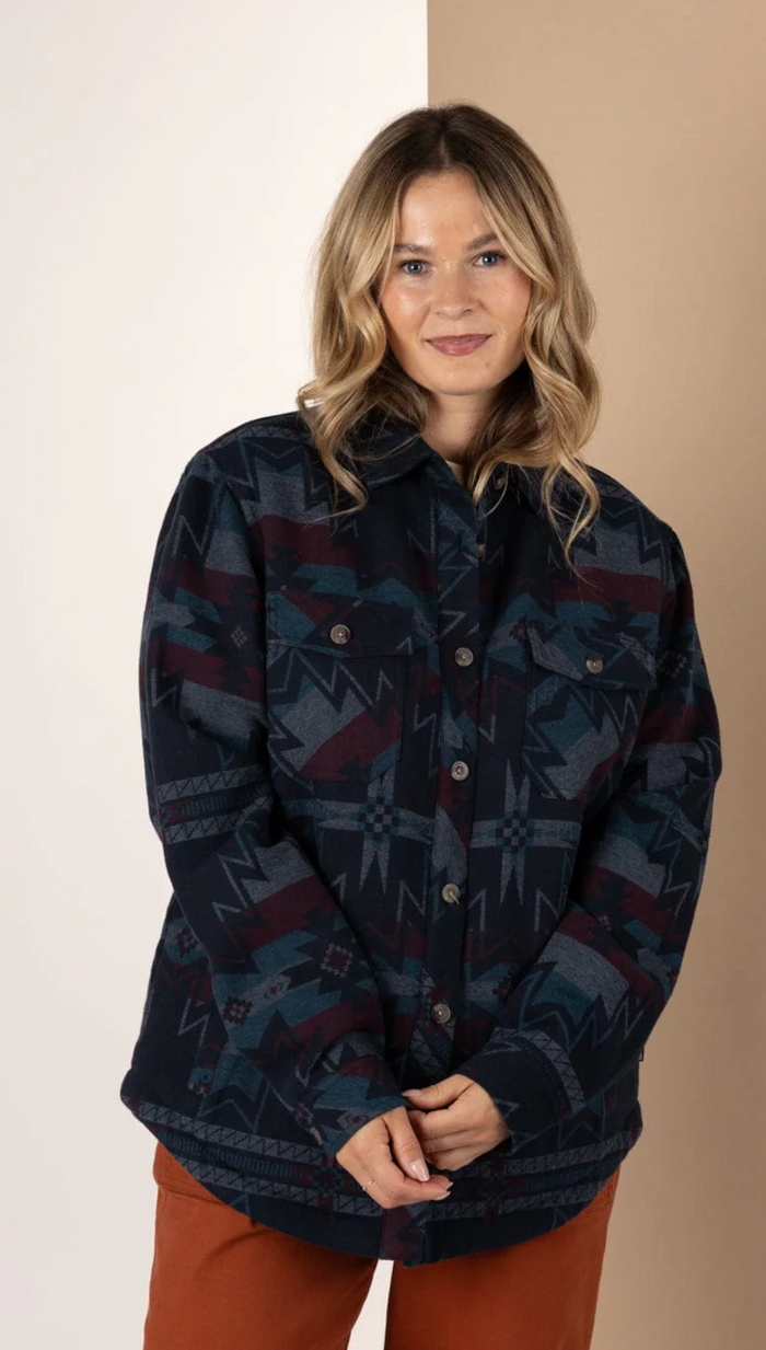 Saltrock Stella Aztec - Womens Shacket - Blue
