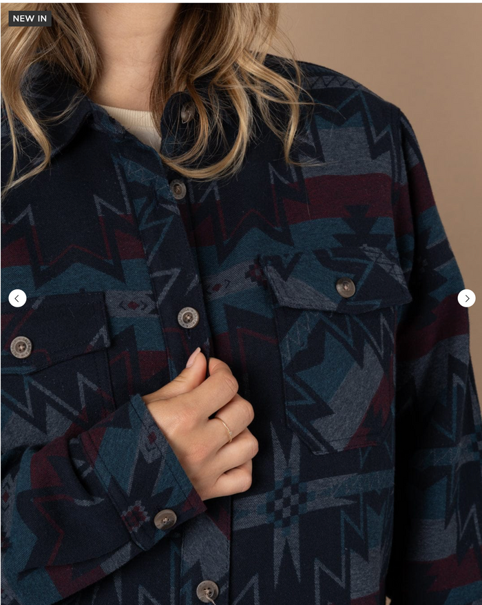 Saltrock Stella Aztec - Womens Shacket - Blue