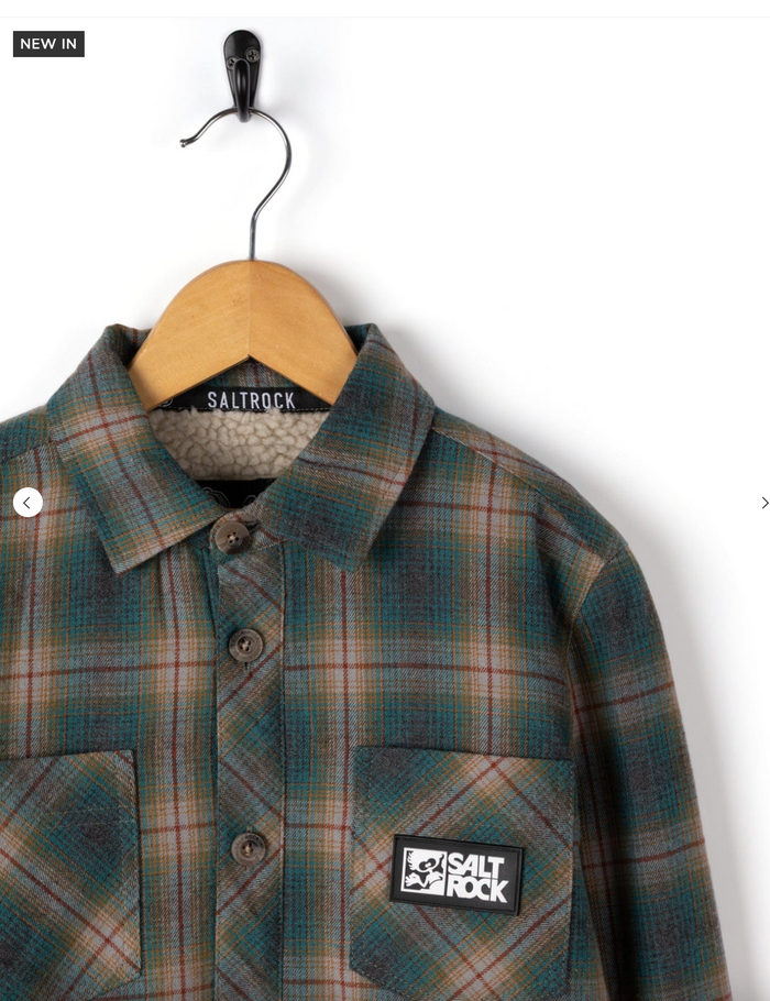 SALTROCK Wiley - Kids Shacket - Teal Check