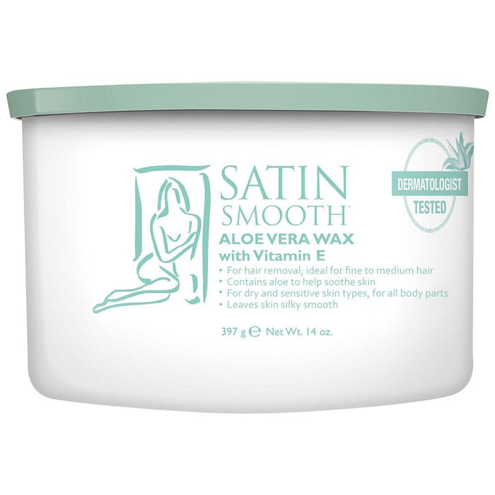 Satin Smooth Wax Aloe Vera For Sensitive Skin 14oz