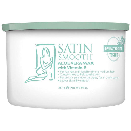 Satin Smooth Wax Aloe Vera For Sensitive Skin 14oz