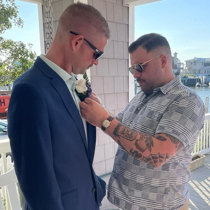 Seaside White and Blue Beach Pier Wedding